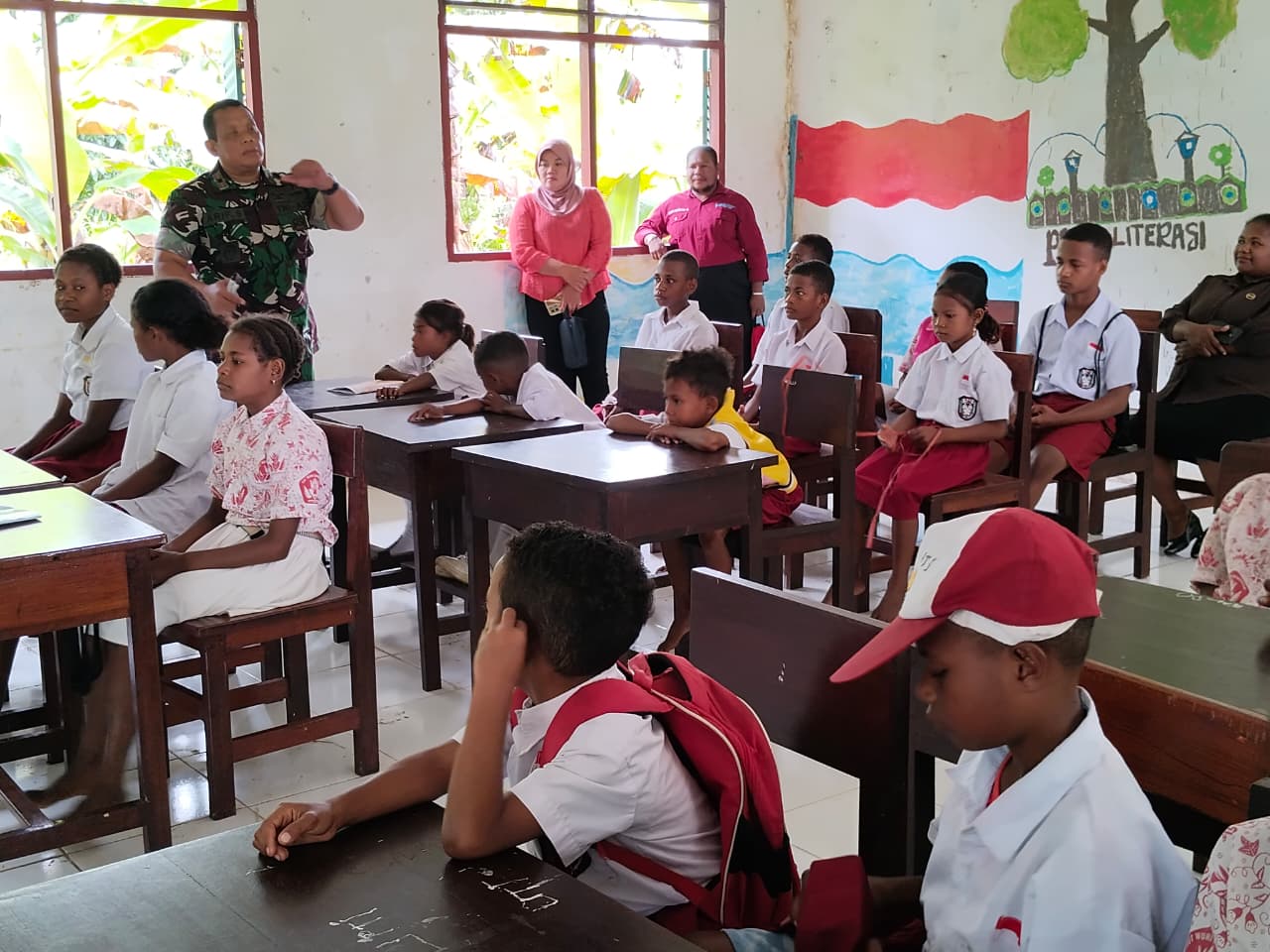 Edukasi Anti Narkoba, Satgas TMMD 128 Kodim Manokwari Sasar Pelajar Sekolah Dasar