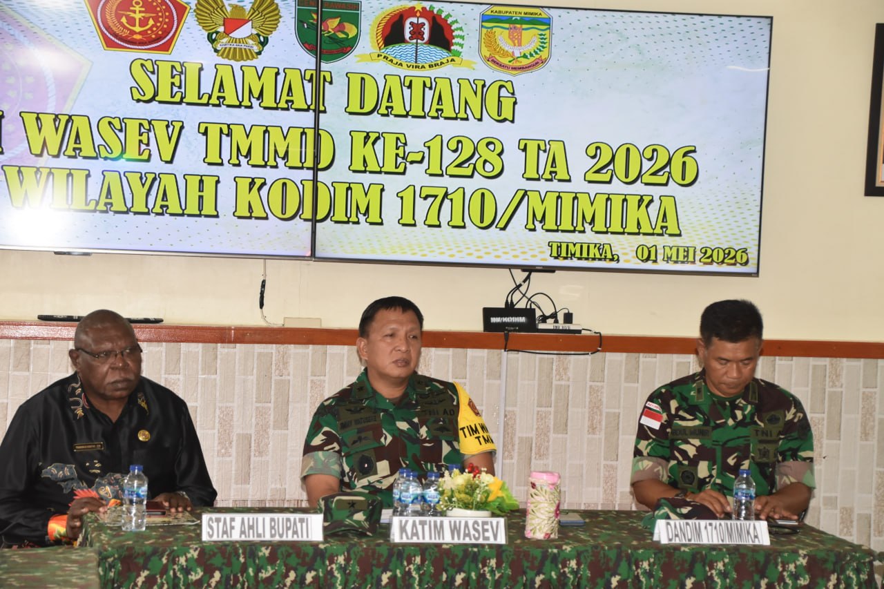 Paparan Satgas TMMD ke-128 Jadi Bahan Evaluasi Tim Wasev di Mimika