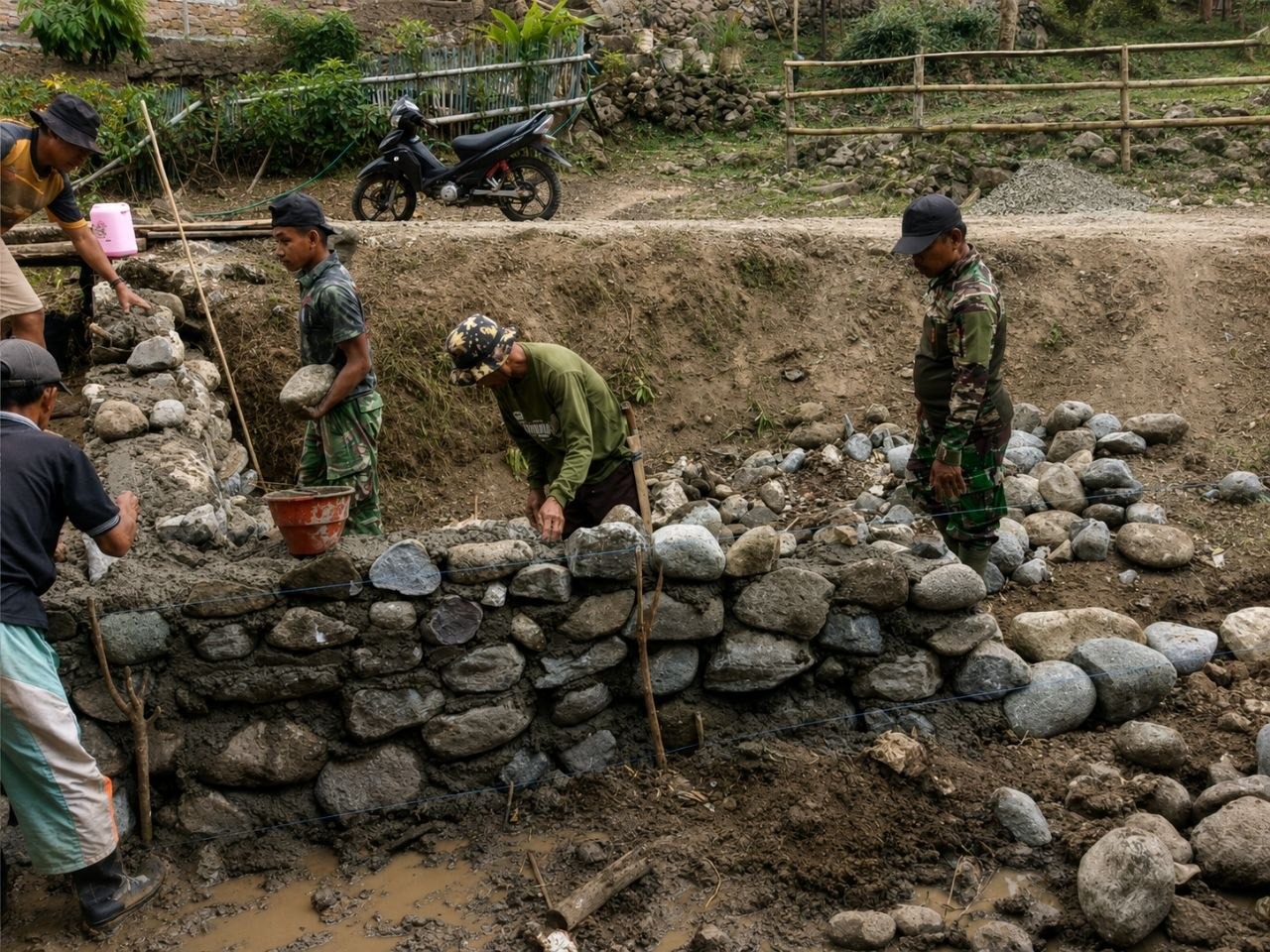 Kolaborasi Satgas TMMD dengan Warga dalam Pembangunan di Bone