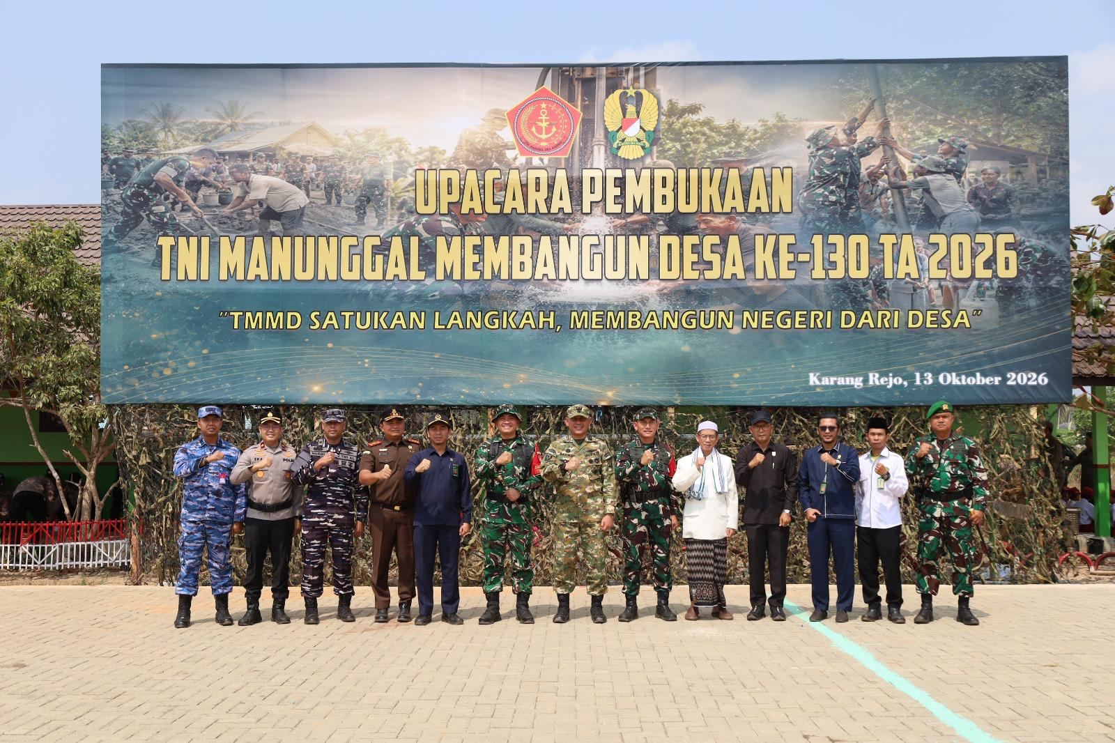 TMMD Ke-130 Resmi Dimulai, TNI Perkuat Pembangunan Desa Karang Rejo